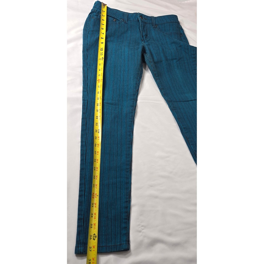 Levis Womens Size W30 L30 Color Teal/Black Striped Skinny 5 Pckt Jean Leggings - Picture 7 of 11